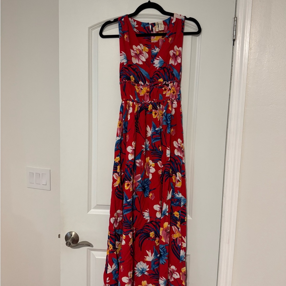 Floral Red Maxi Dress